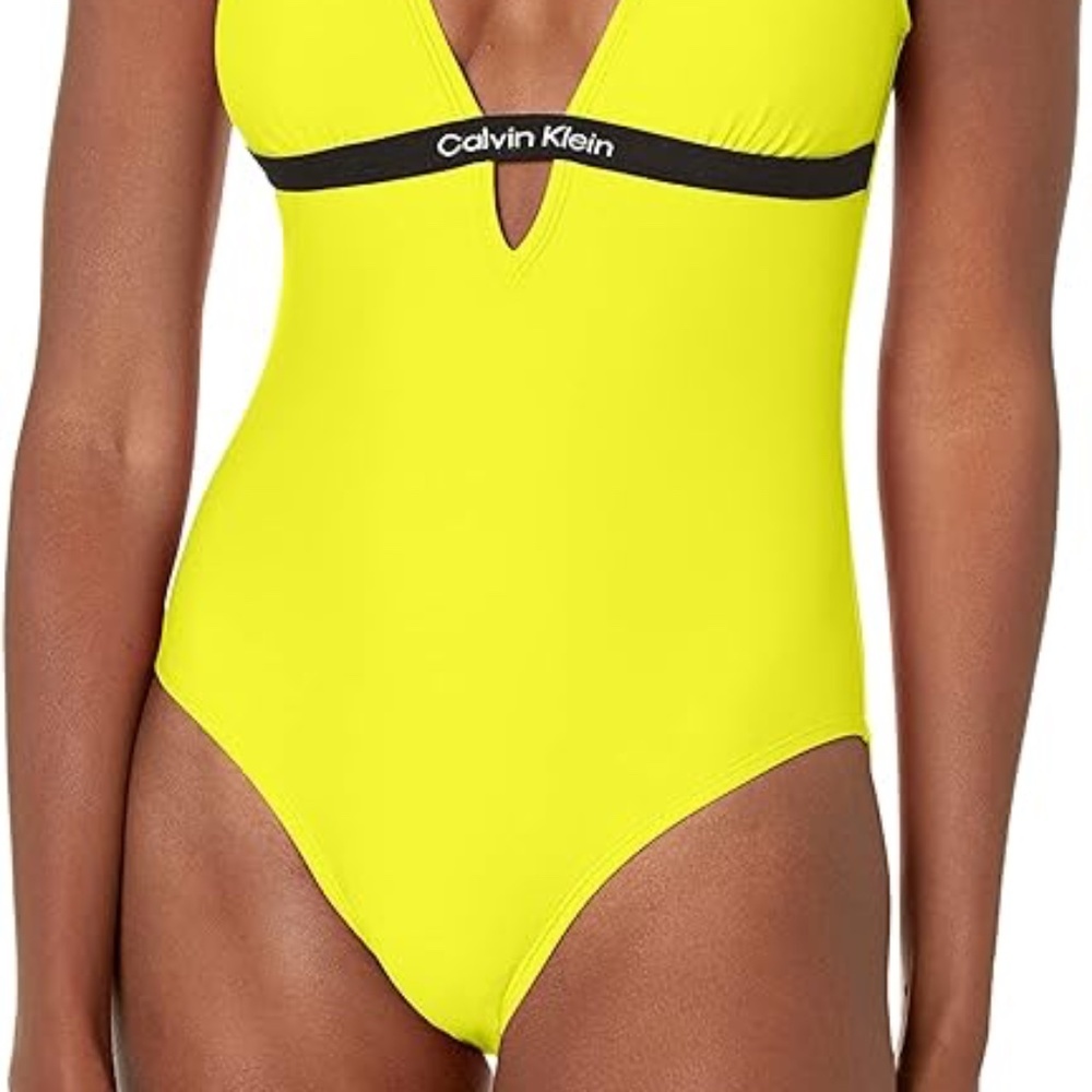 🎗️💛Calvin Klein XS Yellow Flashy One-piece 💛🎗️ - Picture 11 of 13